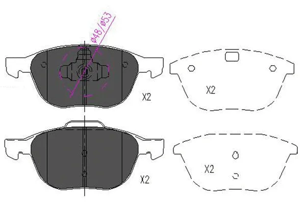 Diskinių stabdžių trinkelių rinkinys KAVO PARTS KBP-4513