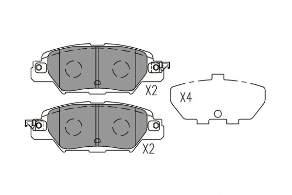 Diskinių stabdžių trinkelių rinkinys KAVO PARTS KBP-4582