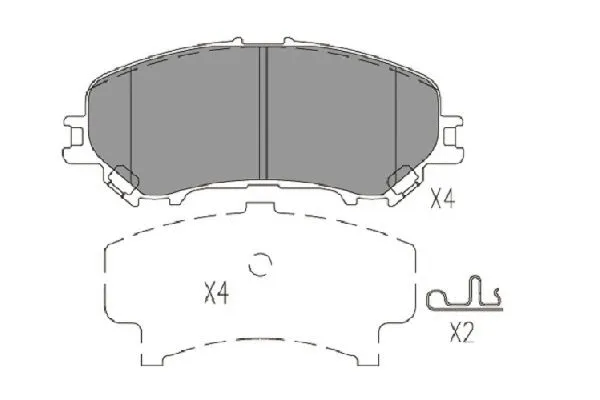 Diskinių stabdžių trinkelių rinkinys KAVO PARTS KBP-6614