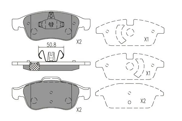 Diskinių stabdžių trinkelių rinkinys KAVO PARTS KBP-6621