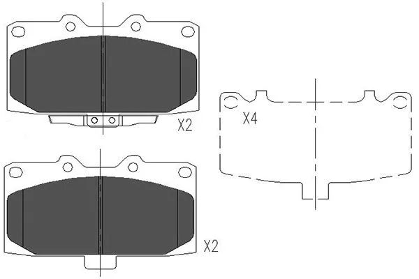 Diskinių stabdžių trinkelių rinkinys KAVO PARTS KBP-8003