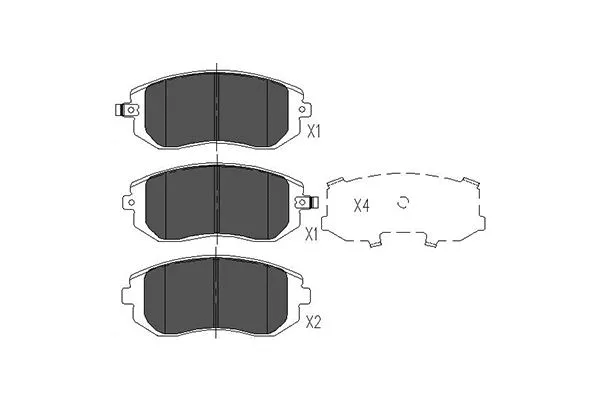 Diskinių stabdžių trinkelių rinkinys KAVO PARTS KBP-8004