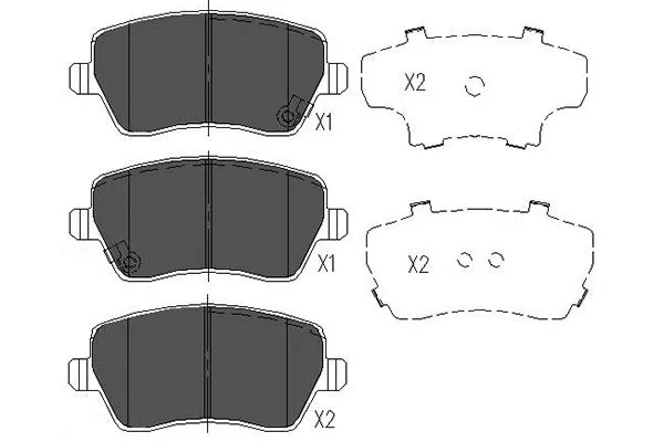 Diskinių stabdžių trinkelių rinkinys KAVO PARTS KBP-8522