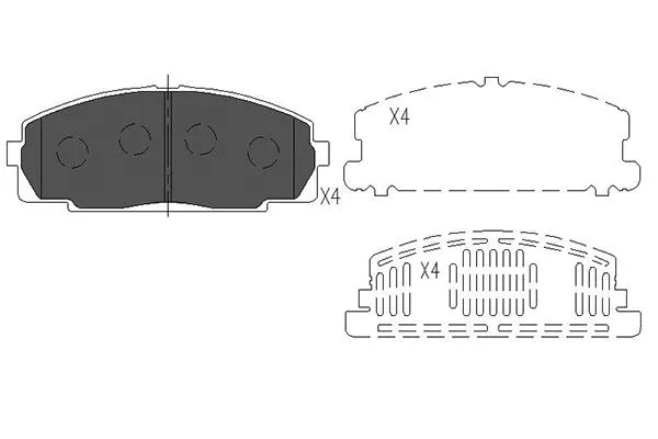 Diskinių stabdžių trinkelių rinkinys KAVO PARTS KBP-9002