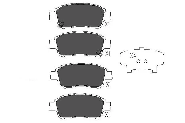 Diskinių stabdžių trinkelių rinkinys KAVO PARTS KBP-9008