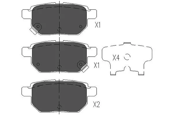 Diskinių stabdžių trinkelių rinkinys KAVO PARTS KBP-9025