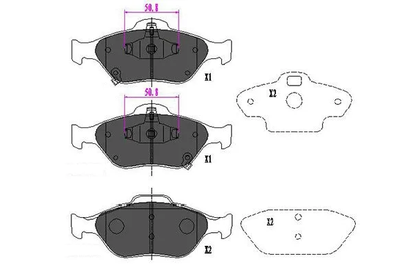 Diskinių stabdžių trinkelių rinkinys KAVO PARTS KBP-9091