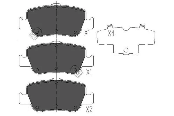 Diskinių stabdžių trinkelių rinkinys KAVO PARTS KBP-9104
