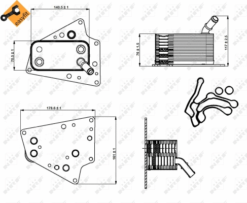 Variklio alyvos aušintuvas NRF 31258