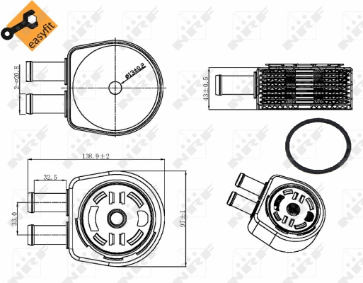 Variklio alyvos aušintuvas NRF 31310