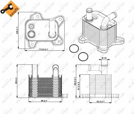Automatinės transmisijos alyvos aušintuvas NRF 31342