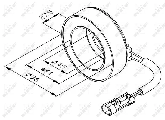 Magnetinės sankabos kompresoriaus ritė NRF 38470