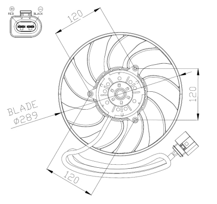 Radiatoriaus ventiliatorius NRF 47946