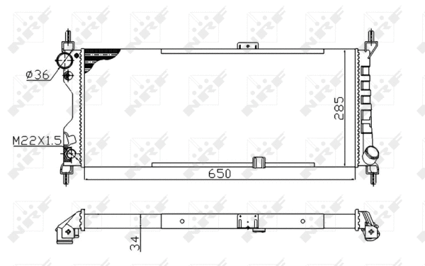 Variklio aušinimo radiatorius NRF 507522A