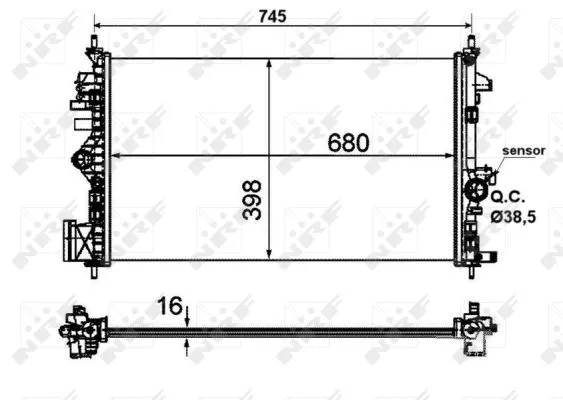 Variklio aušinimo radiatorius NRF 53773