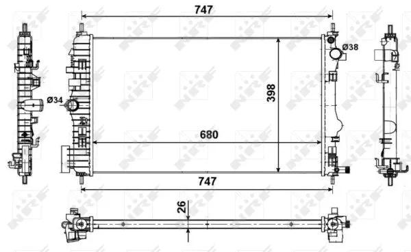 Variklio aušinimo radiatorius NRF 53774