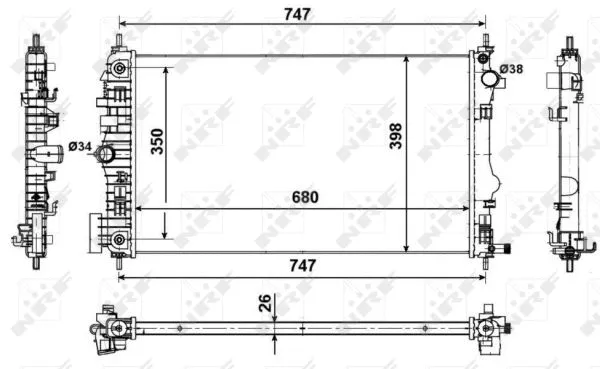 Variklio aušinimo radiatorius NRF 53775