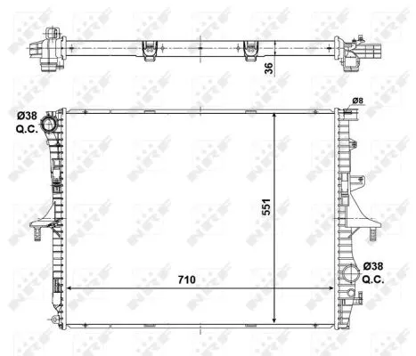 Variklio aušinimo radiatorius NRF 53798