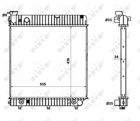 Variklio aušinimo radiatorius NRF 53875