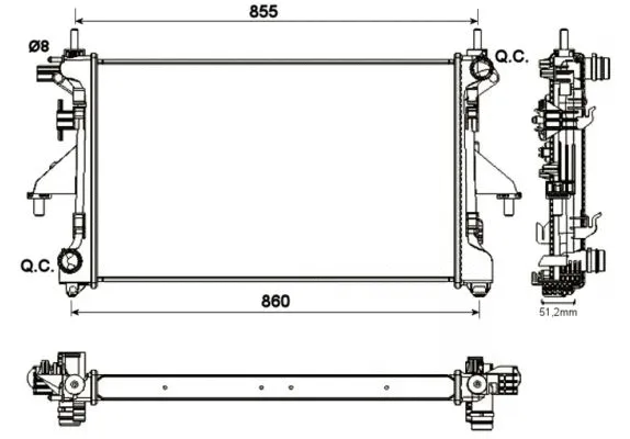 Variklio aušinimo radiatorius NRF 54204A