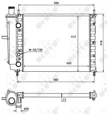 Variklio aušinimo radiatorius NRF 58016