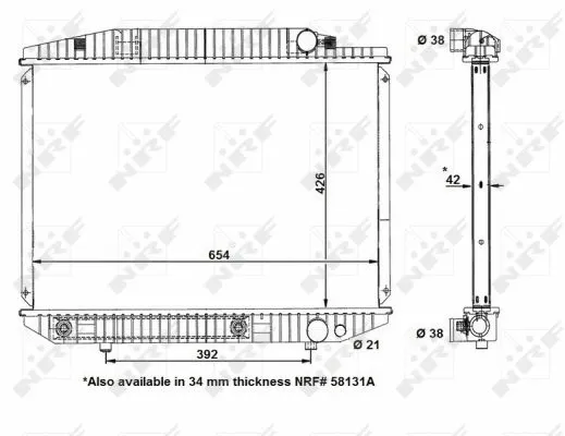 Variklio aušinimo radiatorius NRF 58131