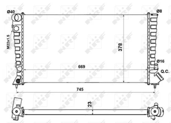 Variklio aušinimo radiatorius NRF 58189A