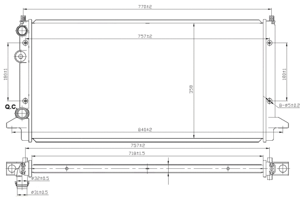 Variklio aušinimo radiatorius NRF 58950