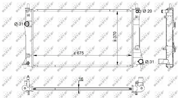 Variklio aušinimo radiatorius NRF 59205