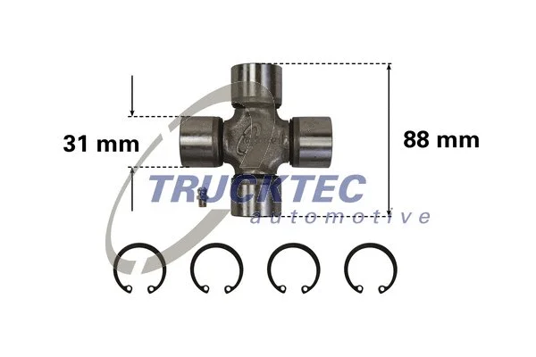 Lankstusis šarnyras (granata) TRUCKTEC AUTOMOTIVE 02.34.012