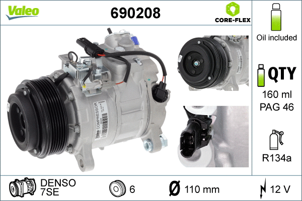 Oro kondicionieriaus kompresorius VALEO 690208