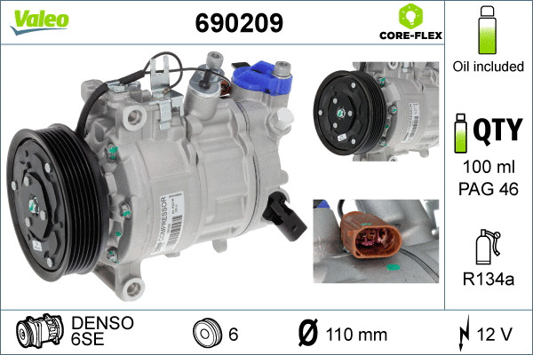 Oro kondicionieriaus kompresorius VALEO 690209