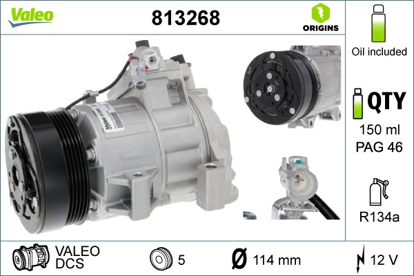 Oro kondicionieriaus kompresorius VALEO 813268