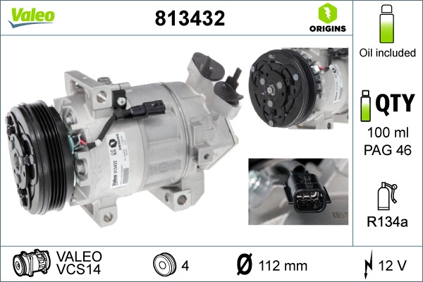 Oro kondicionieriaus kompresorius VALEO 813432