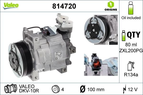 Oro kondicionieriaus kompresorius VALEO 814720