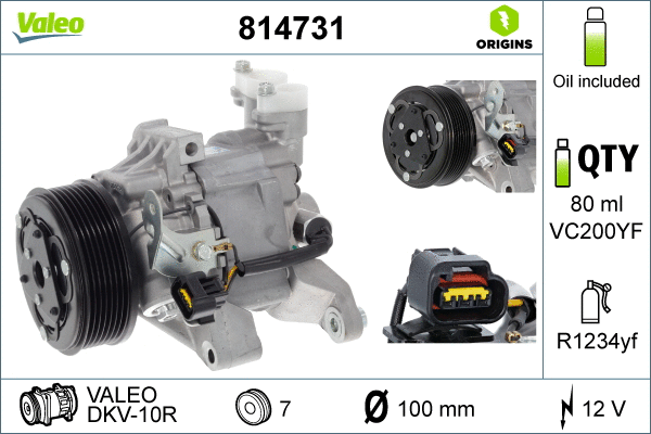 Oro kondicionieriaus kompresorius VALEO 814731