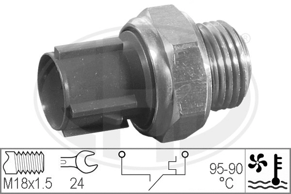 Radiatoriaus ventiliatoriaus temperatūros jungiklis ERA 330193