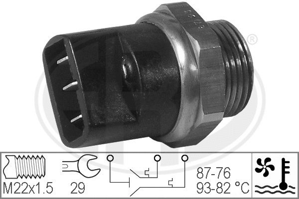 Radiatoriaus ventiliatoriaus temperatūros jungiklis ERA 330212