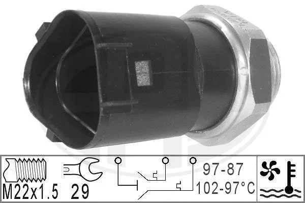Radiatoriaus ventiliatoriaus temperatūros jungiklis ERA 330230