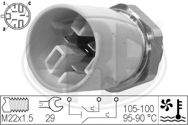 Radiatoriaus ventiliatoriaus temperatūros jungiklis ERA 330300