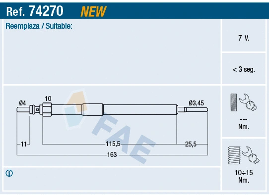 Pakaitinimo žvakė FAE 74270