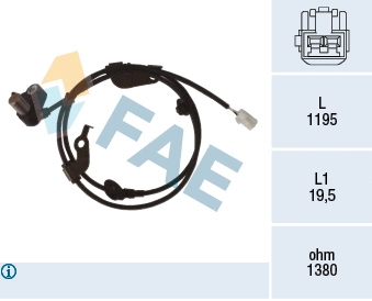 Rato greičio jutiklis (ABS daviklis) FAE 78474