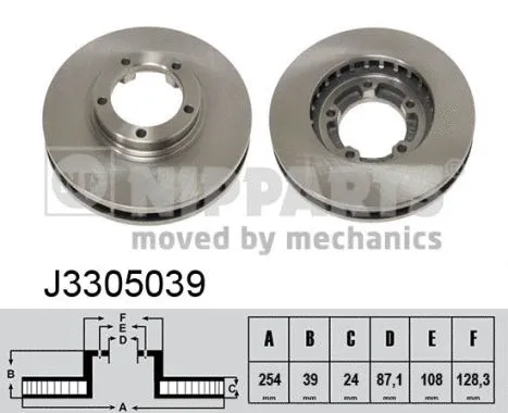 Stabdžių diskas NIPPARTS J3305039