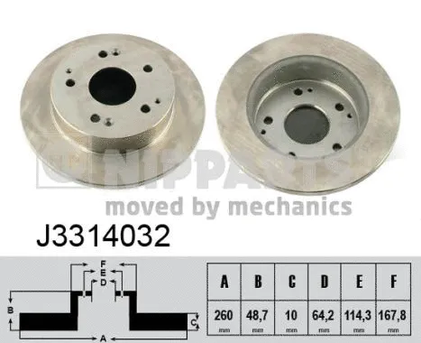 Stabdžių diskas NIPPARTS J3314032