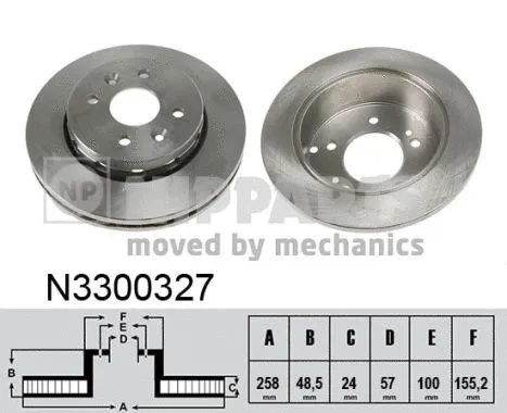 Stabdžių diskas NIPPARTS N3300327
