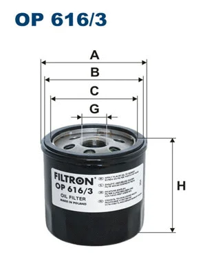 Alyvos filtras FILTRON OP 616/3