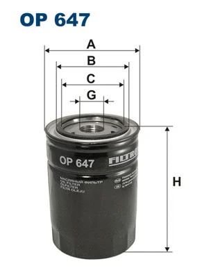 Alyvos filtras FILTRON OP 647