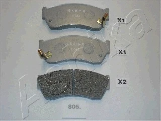 Diskinių stabdžių trinkelių rinkinys ASHIKA 50-08-805