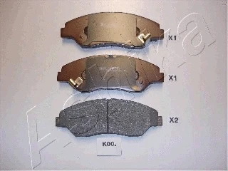 Diskinių stabdžių trinkelių rinkinys ASHIKA 50-K0-000