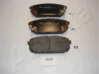 Diskinių stabdžių trinkelių rinkinys ASHIKA 51-0K-K03
